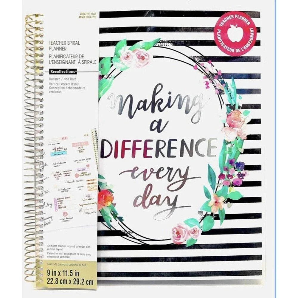 Recollections Teacher Undated Planner Making a Difference Every Day